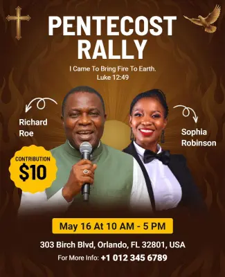Church Pentecostal Rally Event Flyer Template