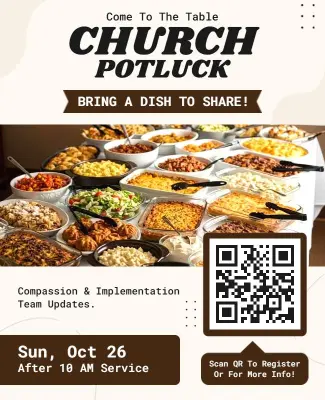 Church Potluck Community Gathering Flyer Template