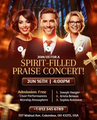 Church Praise Concert Invitation Flyer Template