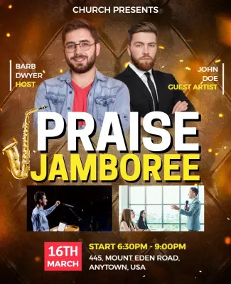 Church Praise Jamboree Event Flyer Template