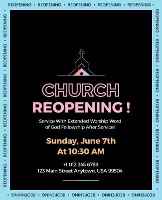 Church Reopening Event Announcement Flyer Template