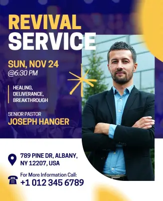 Church Revival Service Announcement Poster Template