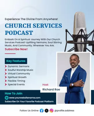 Church Services Inspirational Podcast Flyer Template