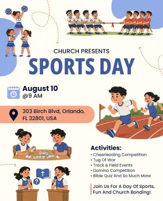 Church Sports Day Event Flyer Template