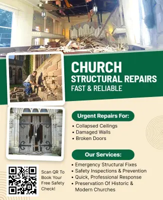 Church Structural Repair Services Promotion Flyer Template