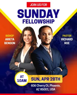 Church Sunday Fellowship Event Poster Template