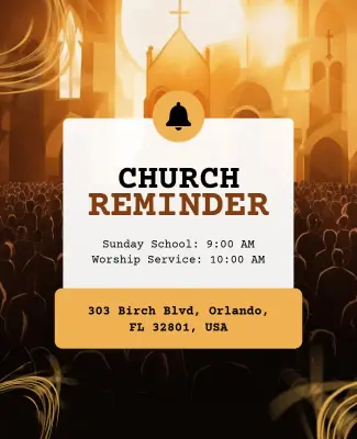 Church Sunday Service Reminder Flyer Template