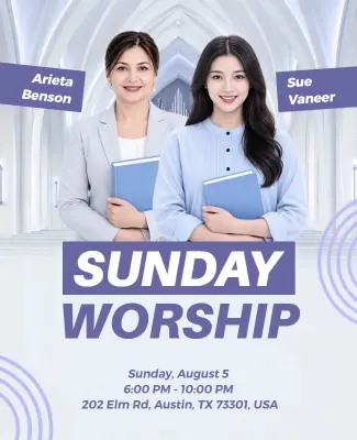 Church Sunday Worship Event Poster Template