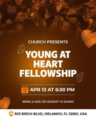 Church Young at Heart Fellowship Announcement Flyer Template