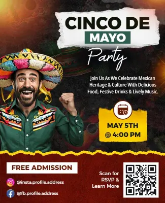 Cinco De Mayo Festive Party Celebration Flyer Template