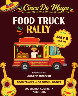Cinco De Mayo Food Truck Rally Flyer Template