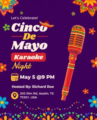 Cinco De Mayo Karaoke Night Flyer Template