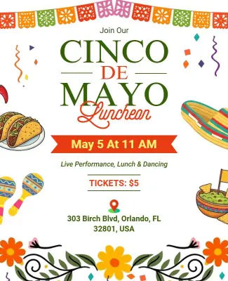 Cinco De Mayo Luncheon Celebration Poster Template