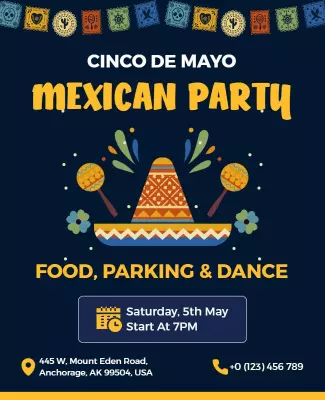 Cinco De Mayo Mexican Party Flyer Template