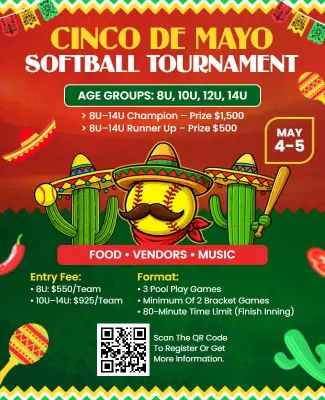 Cinco De Mayo Softball Tournament Flyer Template