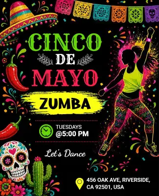 Cinco De Mayo Zumba Dance Event Flyer Template