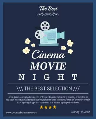 Cinema Movie Night Promotional Flyer Template