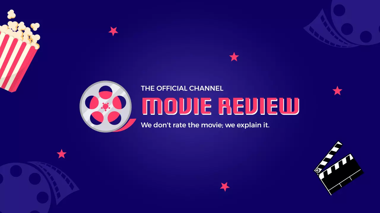 Cinema Theme with Bright Colors for Movie Review YouTube Banner Template