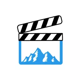 Cinematic Blue Movie Clapperboard Showcasing Entertainment Logo Template