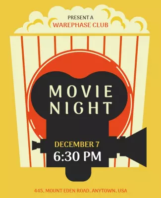 Cinematic Movie Night Club Event Flyer Template