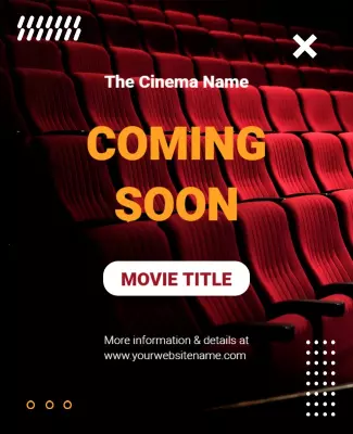 Cinematic Red Theater Seating Coming Soon Movie Poster Template