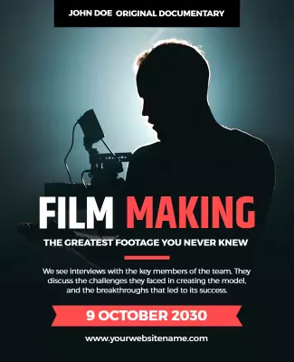Cinematic Silhouette Film Making Documentary Poster Template