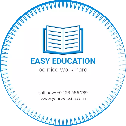 Circular Blue Easy Education Business Card Template