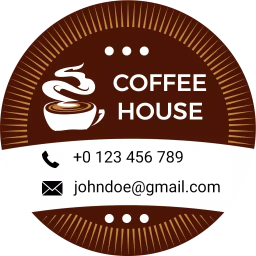 Circular Brown Coffee House Business Card Template