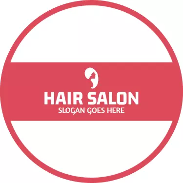 Circular Chic Red Hair Salon Business Card Template