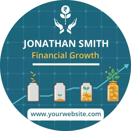 Circular Design Financial Growth Business Card Template