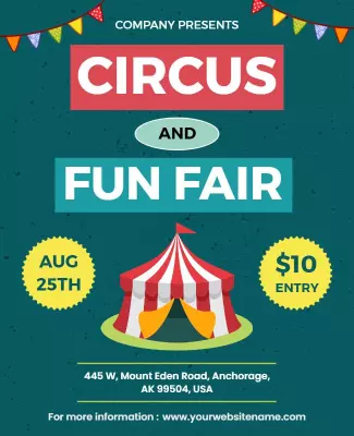 Colorful Circus and Fun Fair Event Flyer Template