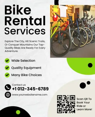 City Adventure Bike Rental Services Flyer Template