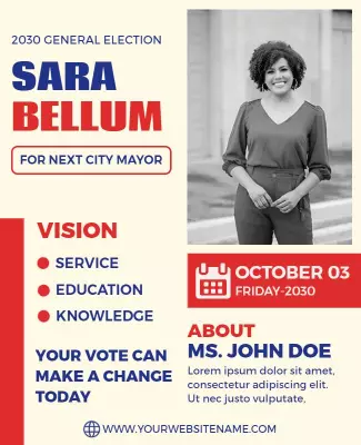 Bold Blue Modern Election Campaign Flyer Template