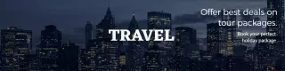 Cityscape Night Views with Exciting Travel Deals Banner Template