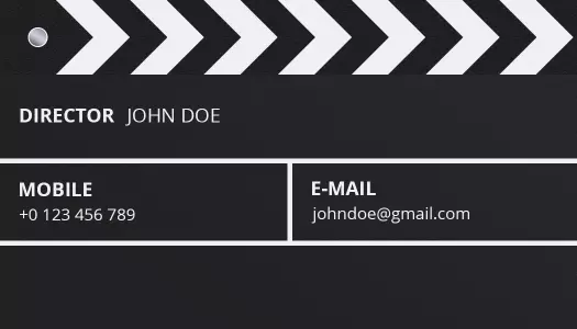 Clapperboard Black Director Personal Business Card Template