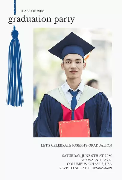 Class of 2023 Photo Graduation Celebration Invitation Template