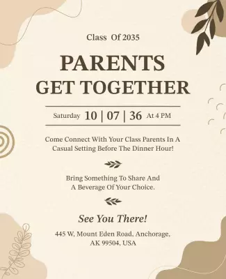 Class Parents Social Gathering Flyer Template