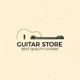 Classic Acoustic Guitar Design for Music Retail Logo Template