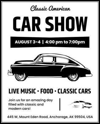 Classic American Car Show Event Flyer Template