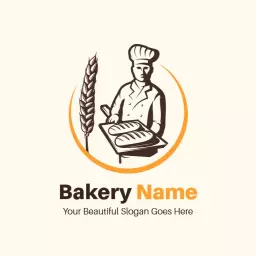 Classic Bakery Logo Featuring a Chef with Fresh Bread Design Logo Template