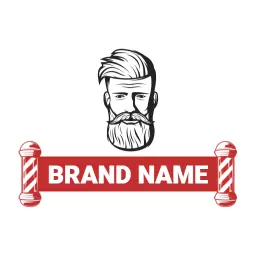 Classic Barber Shop Logo Featuring Stylish Bearded Man Icon Logo Template