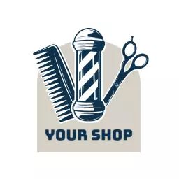 Classic Barber Tools Design Featuring Elegant Scissors Logo Template