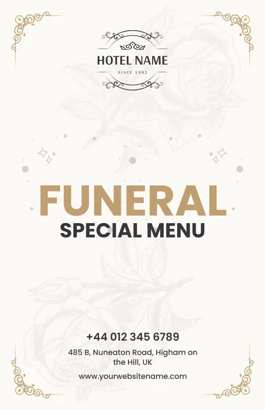 Classic Beige Funeral Special Menu Template