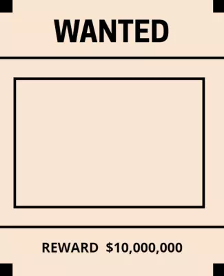 Classic Beige Wanted Poster with Reward Offer Template