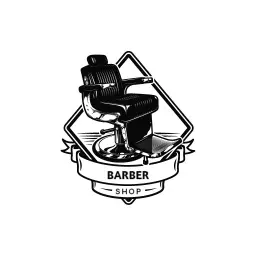 Classic Black and White Barber Chair Design for Shop Logo Template