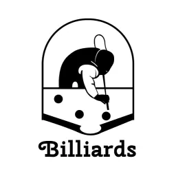 Classic Black and White Billiards Player in Action Logo Template