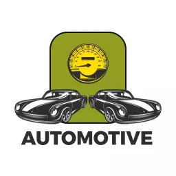 Classic Black and White Cars with Speedometer for Automotive Logo Template
