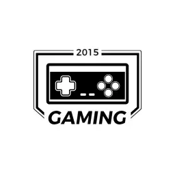 Classic Black and White Controller Design Embodies Gaming Logo Template