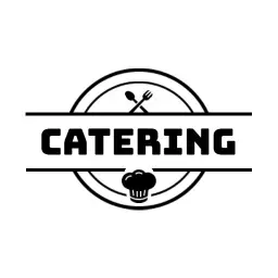 Classic Black and White Culinary Tools Catering Logo Template
