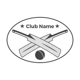 Classic Black and White Design Featuring Cricket Equipment Logo Template